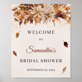 Välkomsttecken för höstblommor Marigold Boho Poster