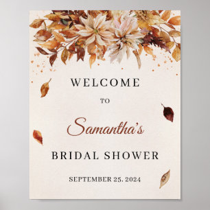 Välkomsttecken för höstblommor Marigold Boho Poster