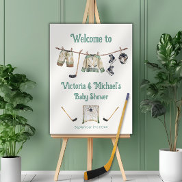 Välkomsttecken för Ice Hockey Baby Shower Poster