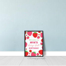 Välkomsttecken för jordgubbsberry Berry Första föd Poster