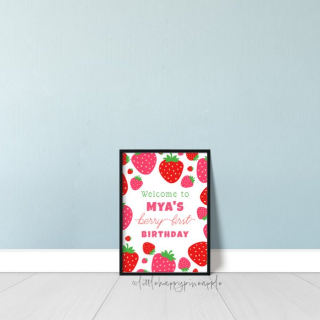 Välkomsttecken för jordgubbsberry Berry Första föd Poster (Skapare uppladdad)