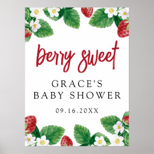 Välkomsttecken för jordgubbsberry Berry Sweet Baby Poster