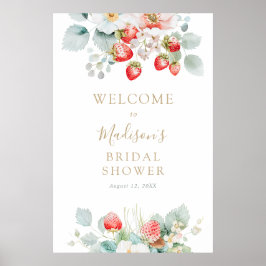 Välkomsttecken för jordgubbsviner Möhippa Välkomst Poster