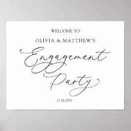 Välkomsttecken för klassisk Förlovningsfest Poster