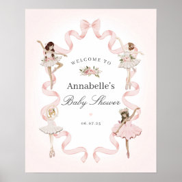 Välkomsttecken för Little Ballerina Rosa Baby Show Poster