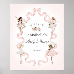 Välkomsttecken för Little Ballerina Rosa Baby Show Poster