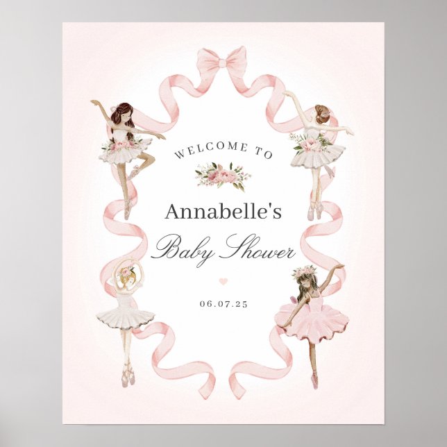 Välkomsttecken för Little Ballerina Rosa Baby Show Poster (Framsidan)