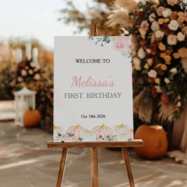 Välkomsttecken för Little Pumpkin First Födelsedag Poster