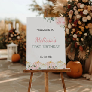 Välkomsttecken för Little Pumpkin First Födelsedag Poster