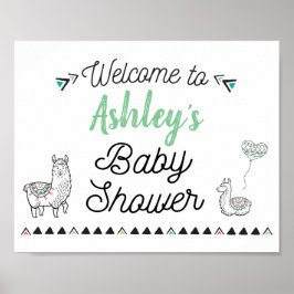 Välkomsttecken för Llama Mamma Shower Poster