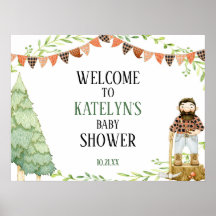 Välkomsttecken för Lumberjack Baby Shower