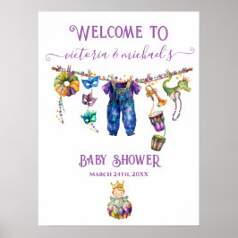 Välkomsttecken för Mardi Gras Clothesline Baby Sho Poster