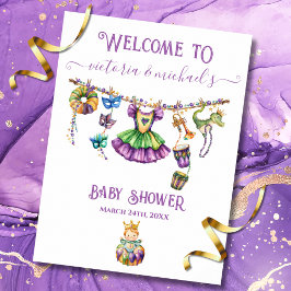 Välkomsttecken för Mardi Gras Clothesline Baby Sho Poster