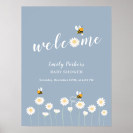 Välkomsttecken för minimalistisk Daisy Bloom Baby  Poster