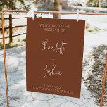 Välkomsttecken för minimalistisk Terracotta Bröllo Fototryck<br><div class="desc">Ett minimalistiskt terracotta Calligraphy Bröllop Välkomsttecken enkelt,  modernt och minimalistiskt i stil,  terracotta färgad bröllop välkomstskylt med en viss vit text och ett modernt kalligrafteckensnitt.</div>