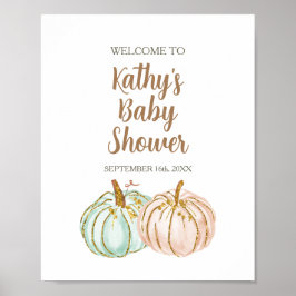 Välkomsttecken för Mint and Peach Pumpkin Gender R Poster
