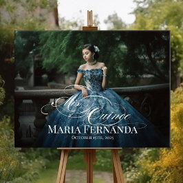 Välkomsttecken för Mis Quince Quinceanera med foto Poster