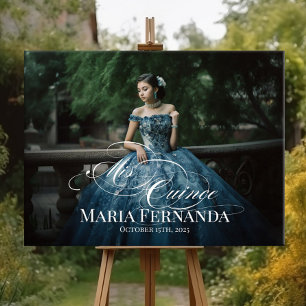 Välkomsttecken för Mis Quince Quinceanera med foto Poster