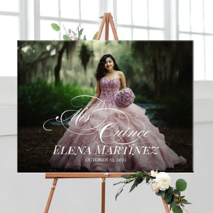 Välkomsttecken för Mis Quince Quinceanera med foto Poster
