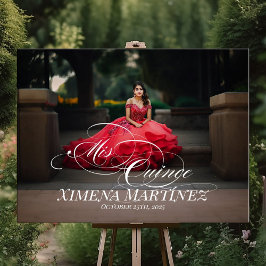 Välkomsttecken för Mis Quince Quinceanera med foto Poster