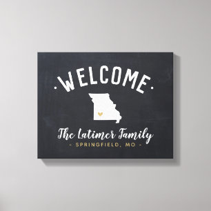 Välkomsttecken för Missouri Family Monogram Canvastryck