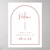 Välkomsttecken för Modern Arch Terracotta Script B