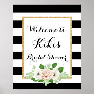 Välkomsttecken för modern blommigt-möhippa poster