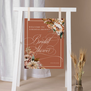 Välkomsttecken för Modern Boho Blommigt Möhippa Poster