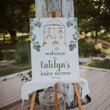 Välkomsttecken för Modern Boho Rainbow Baby Shower
