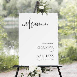 Välkomsttecken för Modern Calligraphy Bröllop Poster