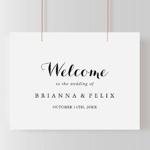 Välkomsttecken för Modern Calligraphy Bröllop Poster