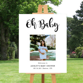 Välkomsttecken för Modern Photo Oh Baby Shower Poster