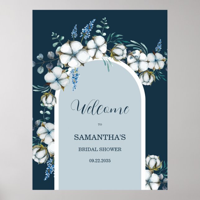 Välkomsttecken för Möhippa av bomull och eukalyptu Poster (Framsidan)