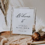 Välkomsttecken för möhippa för svart elegant poster<br><div class="desc">Ett enkelt modernt svart skript på ett vitt tecken. Du kan redigera texten och färgen på det här poster.</div>