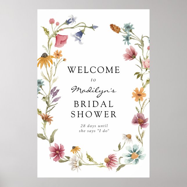 Välkomsttecken för Möhippan Bloom Wildblomma Poster (Framsidan)