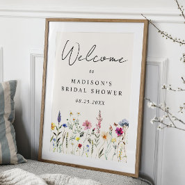 Välkomsttecken för Möhippan elegant Wildblomma Poster