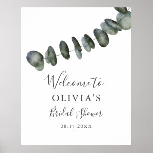 Välkomsttecken för Möhippan Eucalyptus Greenery Poster