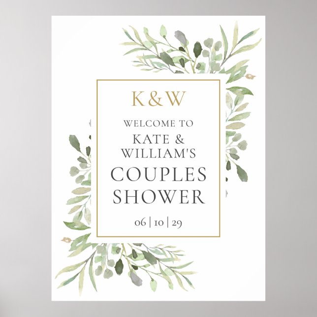 Välkomsttecken för Monogram Greenery Möhippa Poster (Framsidan)