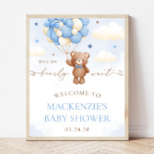 Välkomsttecken för nalle Balloon Boy Shower