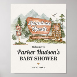 välkomsttecken för nationalparkens babydusch poster