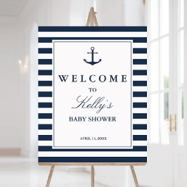 Välkomsttecken för Nautisk anchor Boy Shower Poster
