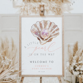 Välkomsttecken för Ocean Beach Little Pearl Baby S Poster