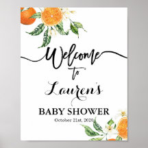 Välkomsttecken för orange Baby Shower