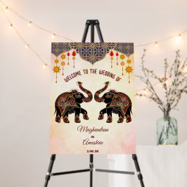 Välkomsttecken för Ornate Indian elefant Indian br
