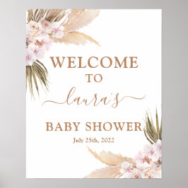 Välkomsttecken för Pampas Grass Baby Shower Poster