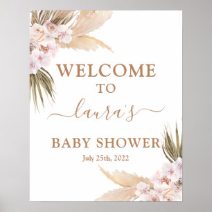 Välkomsttecken för Pampas Grass Baby Shower Poster