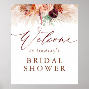 Välkomsttecken för Pampas Grass Terracotta Möhippa Poster