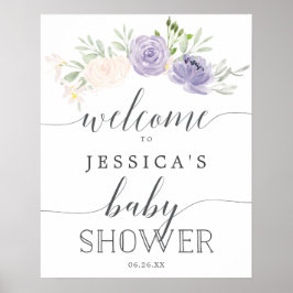 Välkomsttecken för Pastel Lila Baby Shower Poster