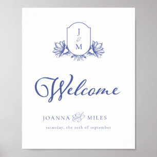 Välkomsttecken för Periwinkle Vintage Monogram Vap Poster