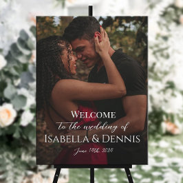 Välkomsttecken för Photo bröllop på arbetsytan Canvastryck